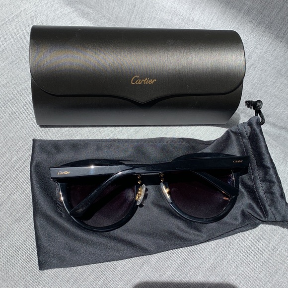 Designer Cartier Black Frame Sunglasses - Picture 8 of 8